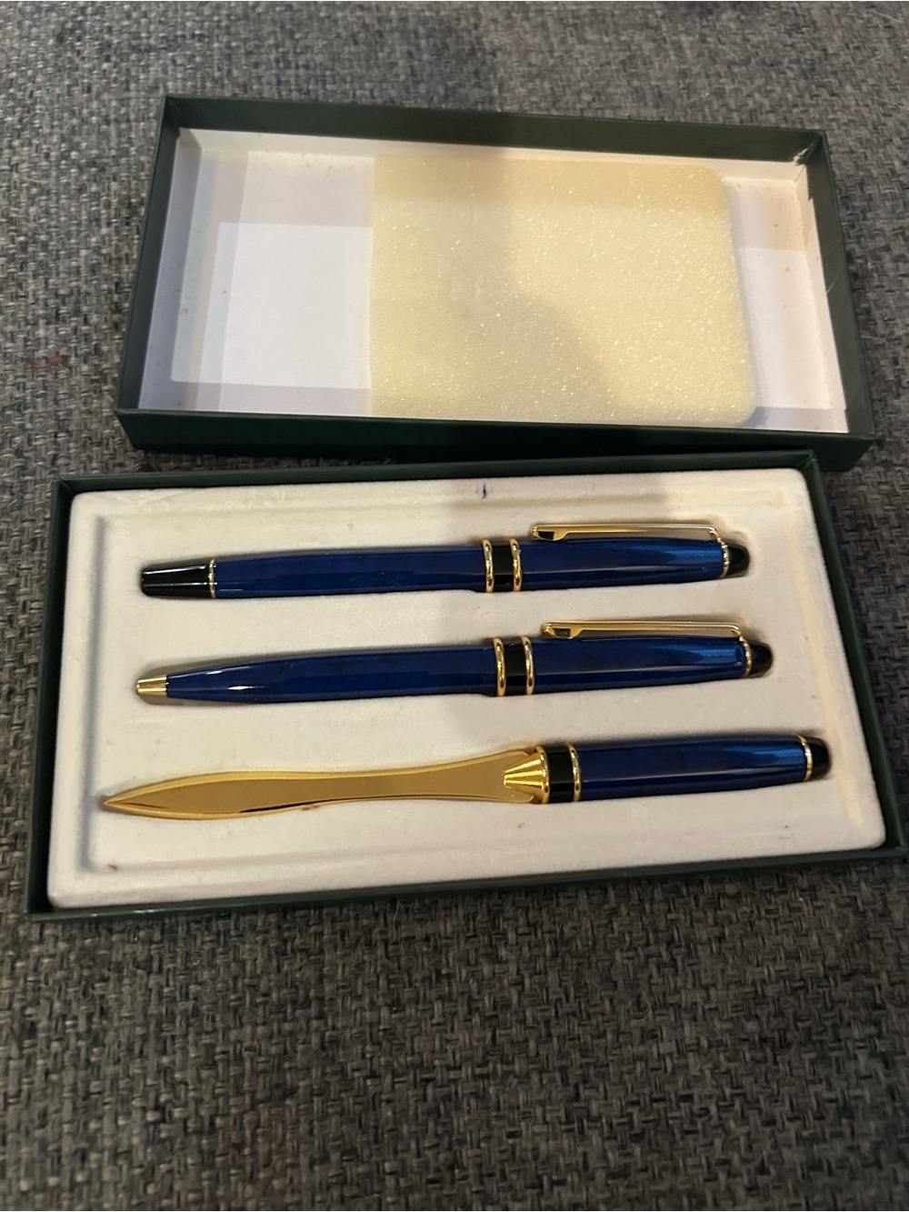 Blue and Gold 3-Piece Men’s Writing Set